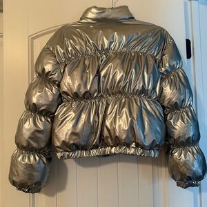 Steve Madden Silver Puffer Jacket